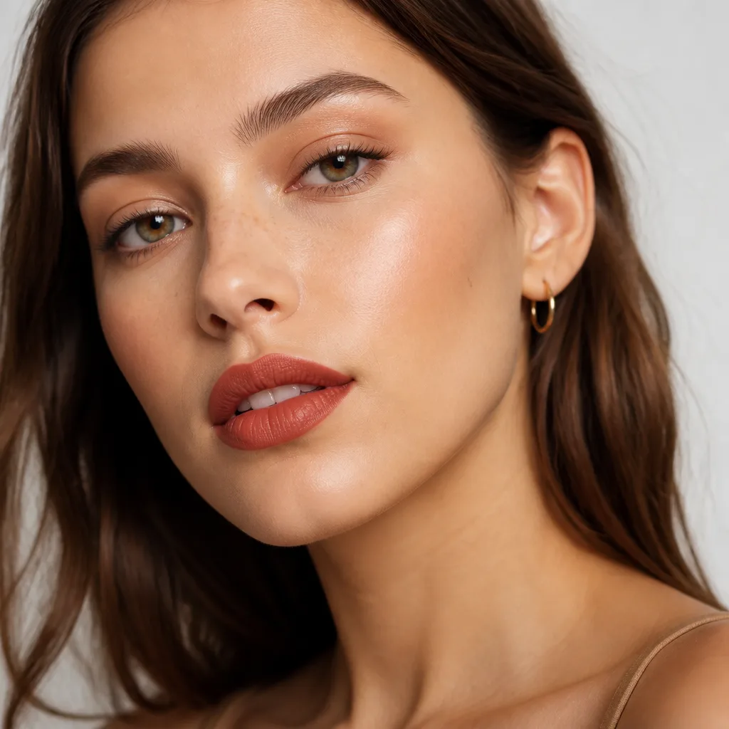 Нежный nude look с акцентом на губы: проверь на своём фото